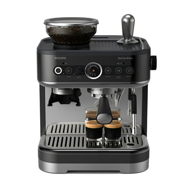 Philips Barista Brew Semi-Automatic Espresso Machine with Milk Frother, Black Metal