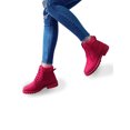 thumbnail image 7 of Frontwalk Women Combat Boot Lug Sole Winter Boots Plush Lined Ankle Booties Work Comfortable Shoes Ladies Casual Short Bootie Red 7, 7 of 7