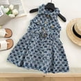 thumbnail image 4 of LYMAYTER 2-8Y Girls' Lightweight Denim Jumper - Sleeveless Plaid Skirt Summer Collar Style‌, 4 of 8