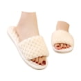 thumbnail image 3 of Slippers for Women,Plu Sh Open Toecotton Slippers Flat Bottom Warm Indoor Non Home,Womens Slippers,White,6.5, 3 of 7