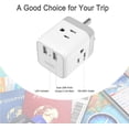 thumbnail image 2 of UK Ireland London Power Adapter, UK Travel Plug Adapter with 2 USB Charger and 3 American Outlets, US to British Scotland England Hongkong Adaptor (Type G Plug), 2 of 7