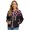 Pink Cherry Blossom, variant on Women's Zip Up Bomber Jacket Coat Long Sleeve Cardigan Jacket Slouchy Cropped Coats Lightweight Outerwear Streetwear Fall Winter Tops Clothes, Medium, Pink Leopard Print