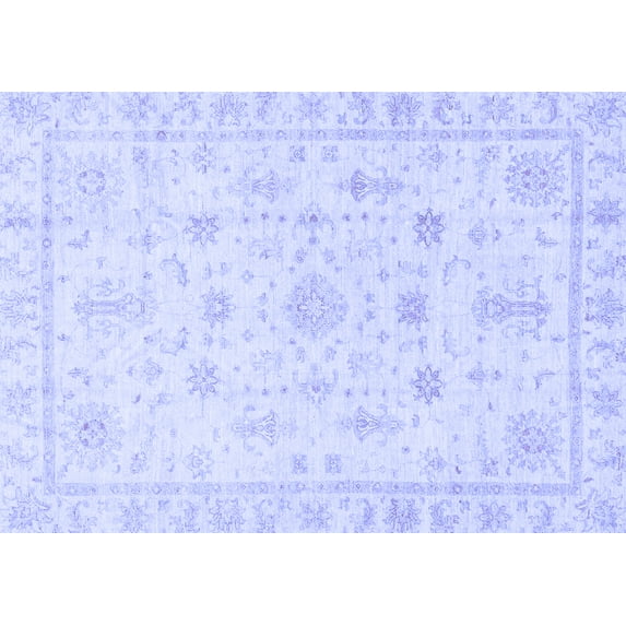 Ahgly Company Machine Washable Indoor Rectangle Oriental Blue Traditional Area Rugs, 2' x 4'