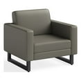 thumbnail image 2 of Safco Contemporary Lounge Chair Gray Vinyl with Metal Mirella Leg, 2 of 2