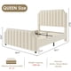 thumbnail image 2 of Yeshouse Cama con Plataforma con Cabecera Capitoné con Canal de Terciopelo de 50,2", Borde con Forma de Clavo, No Necesita Box Spring, Cama Tamaño Queen Moderna, 2 of 9