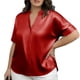 thumbnail image 1 of Mujeres Más Tamaño Manga Corta Tops Color Sólido Cuello Redondo Casual Camiseta Suave Transpirable, Mujeres Más Tamaño de Verano Tops, 1 of 5