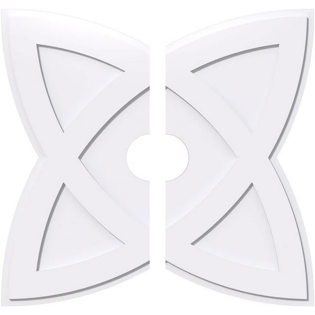 Ekena Millwork CMP38CM2-06000 38 in. OD x 6 in. ID Square Cosmo Architectural Grade PVC Contemporary Ceiling Medallion - 2 Piece