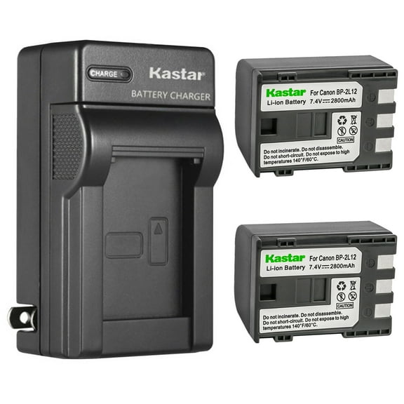 Kastar 2-Pack Battery and AC Wall Charger Replacement for Canon iVIS DC420, Elura 40 MC, Elura 50, Elura 60, Elura 65, Elura 70, Elura 80, Elura 85, Elura 90, FV500, FVM20, FVM30, FVM100, FVM200