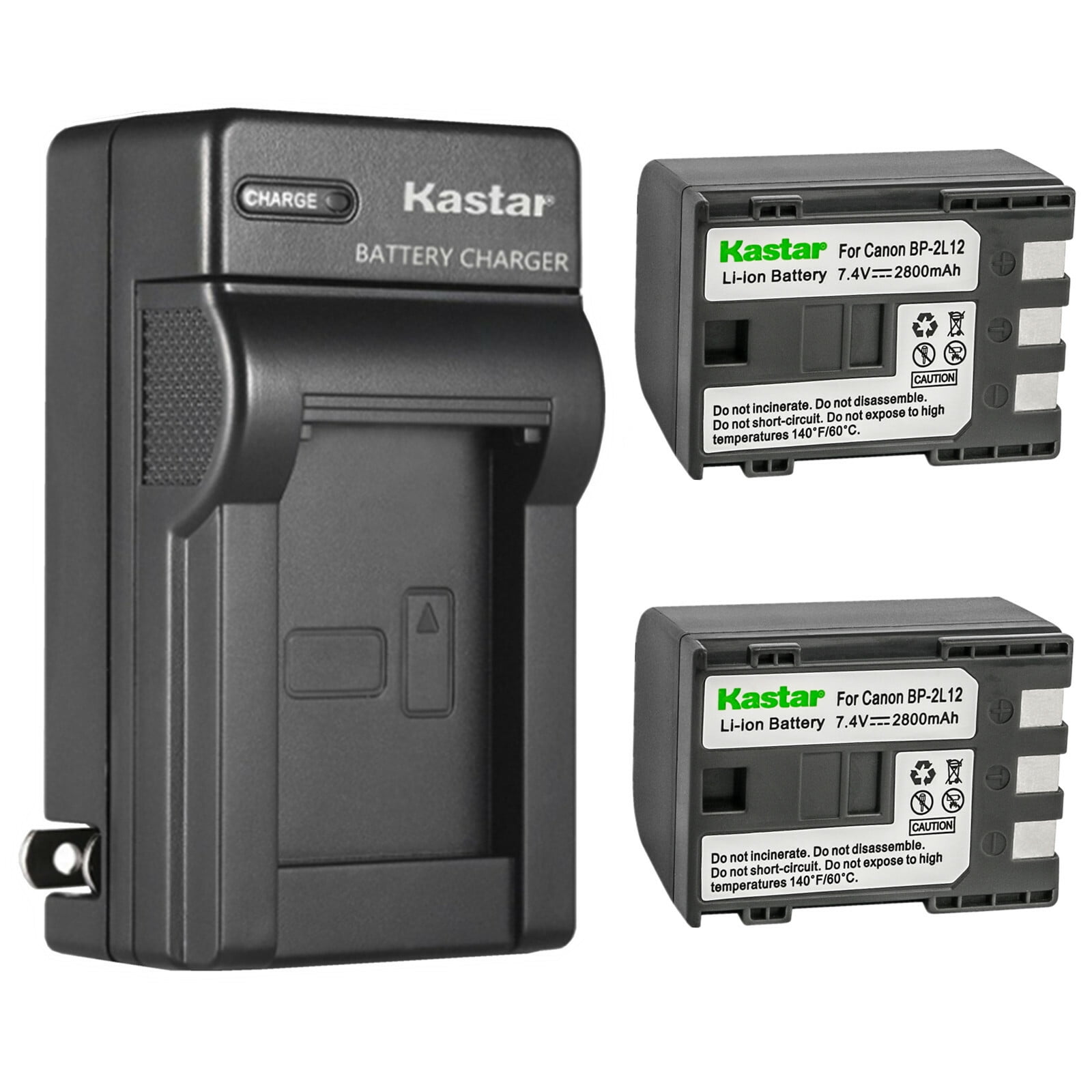 Kastar 2-Pack Battery and AC Wall Charger Replacement for Canon iVIS DC420 Elura 40 MC Elura 50 Elura 60 Elura 65 Elura 70 Elura 80 Elura 85 Elura 90 FV500 FVM20 FVM30 FVM100 FVM200