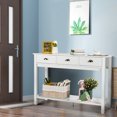 thumbnail image 4 of Costway Console Table with 3 Drawers Bottom Shelf Sofa Side Table Entryway White, 4 of 10