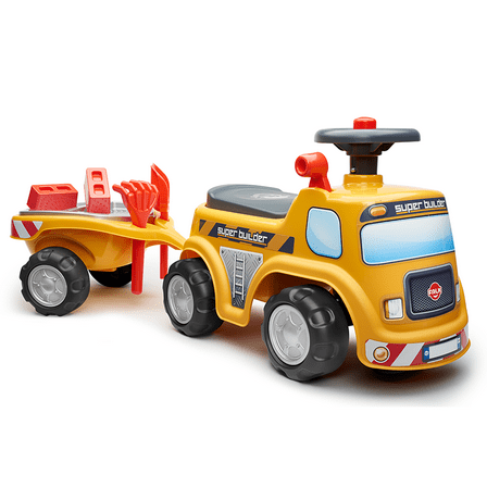 Toddler Push Ride-on Truck Toy "Super Builder" with Removable Trailer & Sand Playset, Construction vehicle toy for Kids Ages 1-3 FA706C