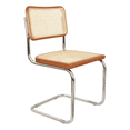 thumbnail image 4 of Breuer Chair Company Marcel Breuer B32 Cesca Cane Cantilever Side Chair w/ Chrome Steel Frame Cherry Wood & Natural Cane (Made in Italy) by Furnish Theory, 4 of 13