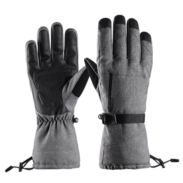 Eigraketly 1 par de guantes impermeables para ciclismo de invierno, guantes cálidos para bicicleta con pantalla táctil, guantes para bicicleta Ciclismo gris L
