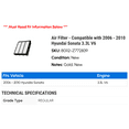 thumbnail image 2 of Air Filter - Compatible with 2006 - 2010 Hyundai Sonata 3.3L V6 - AC Delco, 2 of 2