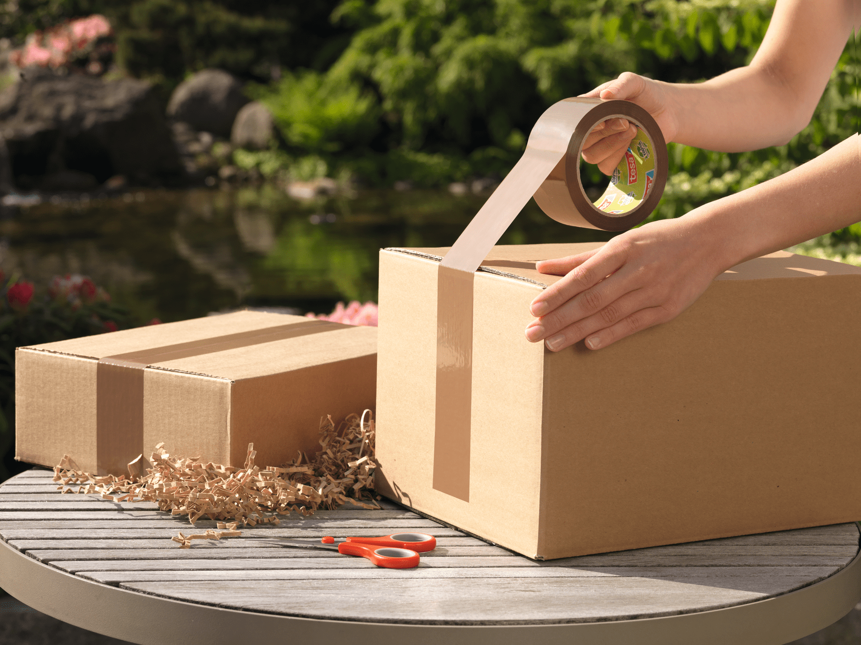 Eco-friendly brown packing tape for high-quality carton sealing by tesa 2in x 217ft