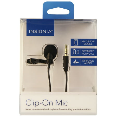 Insignia Clip on Mic Made for Mobile, Optimized for Voice, Improved Audio,