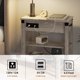 thumbnail image 5 of Rustic gris end mesa: flip - top con usb ports, outlets, cajón & almacenamiento estantes para sala de estar, 5 of 8