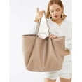 thumbnail image 6 of Oversize Pu Leather Tote Women Weekender Bag Shopper Handbag Travel Purse, 6 of 13