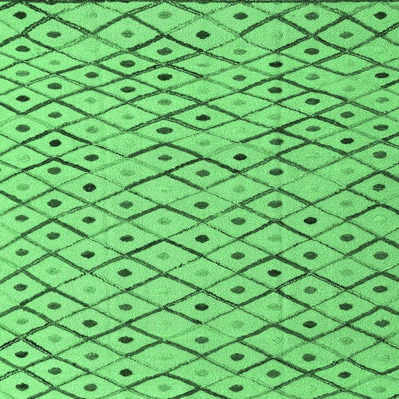 Ahgly Company Indoor Square Abstract Emerald Green Modern Area Rugs, 4' Square