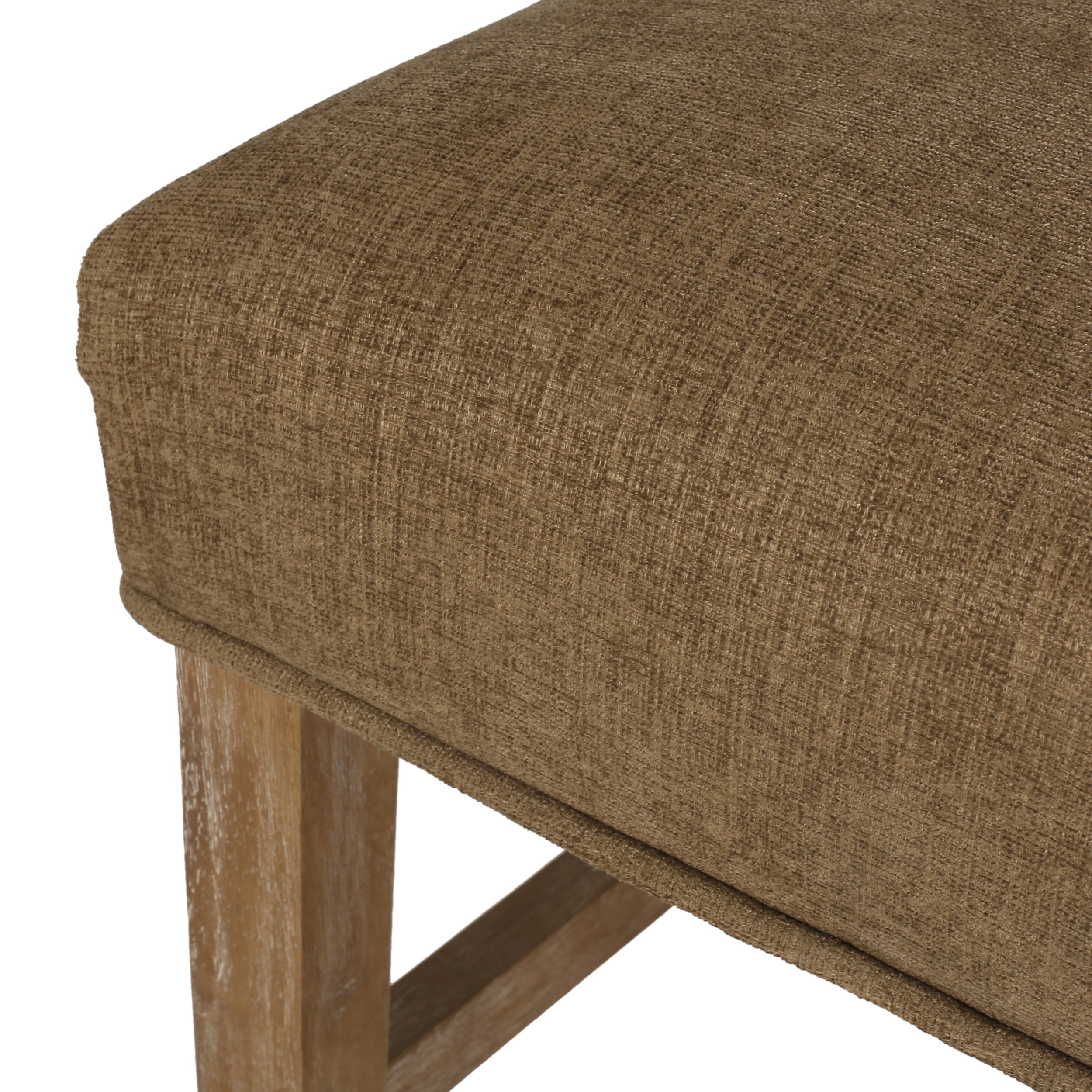 Noble House Tuttle Indoor Fabric Tufted Dining Chairs, Set of 2, Dark Beige, Natural