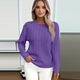 thumbnail image 3 of Womens Cable Knitted Sweaters Fall Winter 2026 Oversized Trendy Sweater Cozy Long Sleeve Crewneck Soft Pullovers,M, 3 of 3