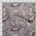 thumbnail image 4 of oneOone Cotton Poplin Gray Fabric Asian Paisley Craft Projects Decor Fabric Printed By The Yard 42 Inch Wide, 4 of 4