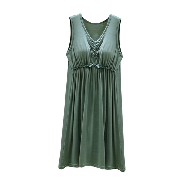 Camisón largo con cuello halter para mujer, sin mangas, con tirantes finos, holgado, de verano, modal