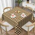 thumbnail image 6 of Square Tablecloth 60 x 60 Inch, Autumn Gold Gingham Tablecloth Square Breathable Table Cloth Cover Fabric Tablecloth for Dining, Party, Buffet, Wedding, 6 of 8