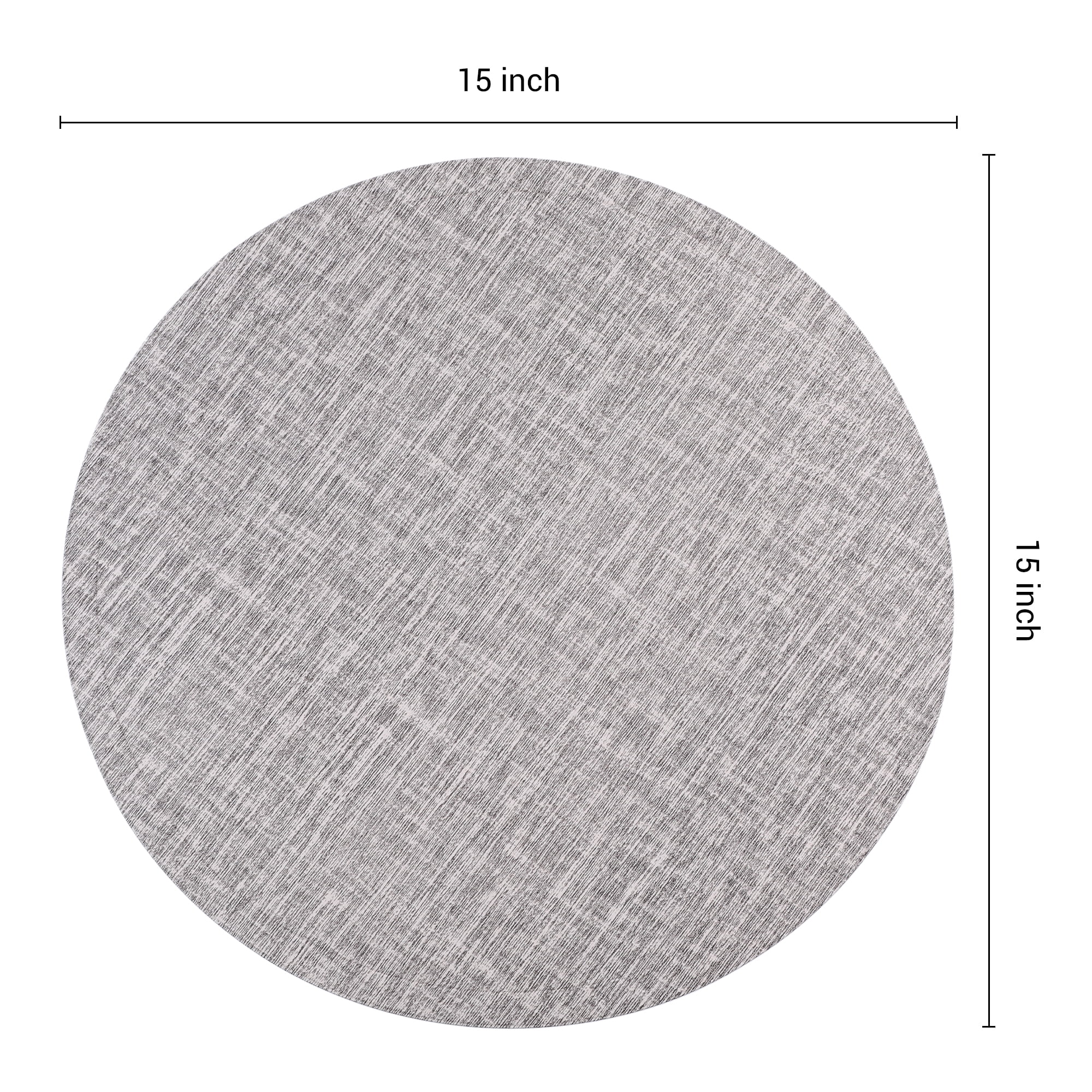 Unique Bargains Set of 6 PU Placemats for Kitchen Gray 15*15in