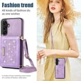 thumbnail image 5 of for Samsung Galaxy A14 Crossbody Wallet Case for Women, Bling Glitter PU Leather Phone Case with RFID Blocking Card Holder Cover for Samsung Galaxy A14 4G/ 5G SZ Purple, 5 of 16