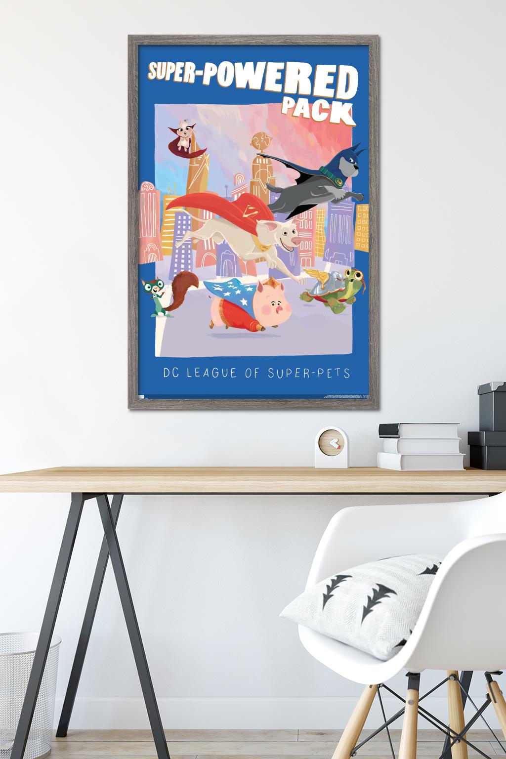 DC Comics Movie DC League of Super-Pets - Super-Powered Pack Wall Poster, 22.375" x 34" Framed