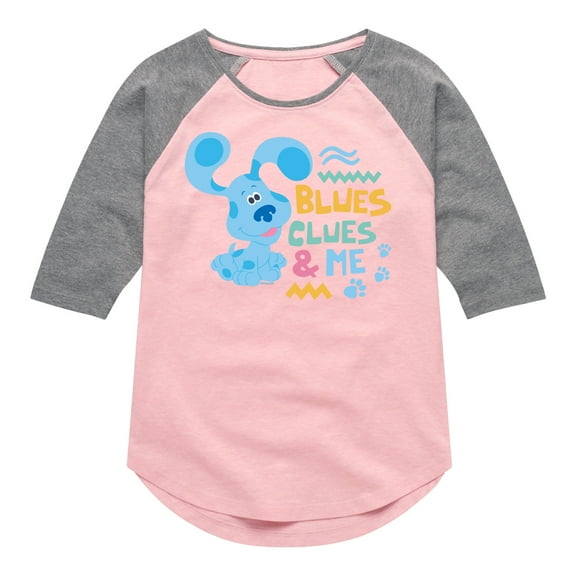 Blue's Clues & You! - Blue's Clues & Me - Toddler & Youth Girls Raglan Graphic T-Shirt