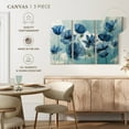 thumbnail image 2 of Elephant Stock Springing Up Blue Wall Art - Horizontal Multi Panel Canvas - Lobby Wall Decor - Floral And Botanical Multi Panel - Teal And Beige Decor By Nan - 23" x 14", 2 of 4