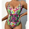 thumbnail image 4 of Aayomet Maillots de Bain Grande Taille pour Femmes Mode Conservatrice Dégradé Rayé Grande Tenue de Plage bikini,D S, 4 of 5