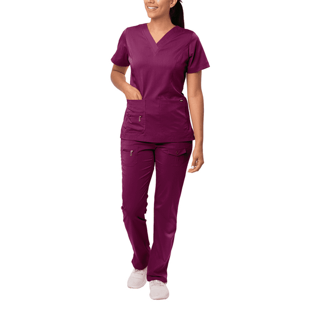 Adar Pro Breakthrough Plus Ensemble de Sarrau pour Femmes - Haut à Col en V Amélioré et Pantalon à Multiples Poches
