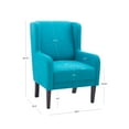 thumbnail image 4 of Powell Laude Quilted Velvet Wingback Accent Chair, Teal, 4 of 9