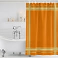 thumbnail image 6 of Small Stall Shower Curtain 48x72 Inch Narrow Half Size Burnt Orange Bath Curtains Bathroom Decor, Retro Bohemia Minimalist Grid Lines Texture Waterproof Fabric Shower Curtain Set with Hooks 48 Inch, 6 of 7