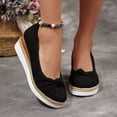 thumbnail image 5 of DIVVce Wedge Espadrille Shoes For Women Knotted Suede Closed Toe Comfortable Slip On Casual Footwear, 5 of 8