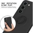 thumbnail image 3 of for Samsung Galaxy S23 Case, Slim Silicone | 360° Ring Holder Kickstand | Support Car Mount | Soft Gel Rubber Hybrid Bumper Samsung Galaxy S23 Phone Case Cover for Girls Women, Black, 3 of 8