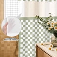 thumbnail image 3 of No Hook Shower Curtain, Sage Green Plaid Shower Curtains for Bathroom with See Through Top Window, Farmhouse Green White Checkered Lace Waterproof & Washable Bath Curtain 66"x72", 3 of 9