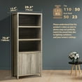 thumbnail image 2 of ARKANTOS 5 Shelf Bookcase with Doors Adjustable Shelf and Storage Cabinet Light Gray Oak, 2 of 7