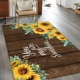 thumbnail image 2 of Spring Sunflower Area Rugs 3x5 ft You Are My Sunshine Brown Wood Striped Washable Rug Non Slip Indoor Carpet Absorbent Floor Mat for Living Room Bedroom Dining Room, 2 of 9