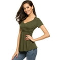 thumbnail image 2 of Weardear Womens V Neck Empire Waist Shirt Short Sleeve Casual T Shirts Blouses Tops, 2 of 8