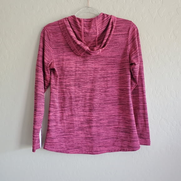 Adidas Ladies Climalite Three-Stripe Lightweight Quarter Zip Workout Exercise Hoodie (Small, Pink)
