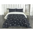 thumbnail image 3 of Ambesonne Dandelion Quilted Bedspread Set 3 Pcs, Floral Background, Queen Size, Indigo White, 3 of 5