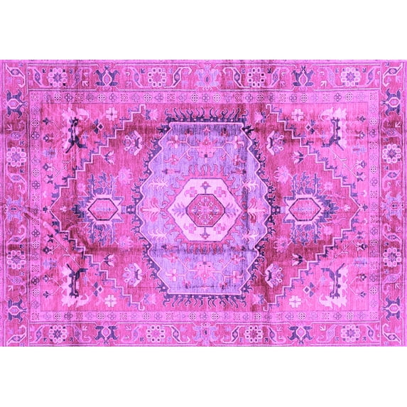 Ahgly Company Indoor Rectangle Abstract Purple Modern Area Rugs, 3' x 5'