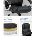 thumbnail image 6 of Executive Office Chair Big and Tall Leather Computer Chair Ergonomic Desk Chair High Density Sponge Seat&Back Chair with Padded Armrest,Lumbar Support and Headrest, Black, 6 of 8