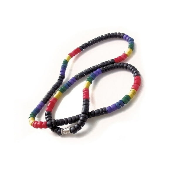 Pride Shack - Gay Lesbian Pride - Black & Rainbow Bead Necklace LGBT Pride Flag