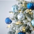 thumbnail image 5 of Valery Madelyn 16ct 3.15" Christmas Ball Ornaments, Blue Silver Haning Christmas tree Decorations, 5 of 8
