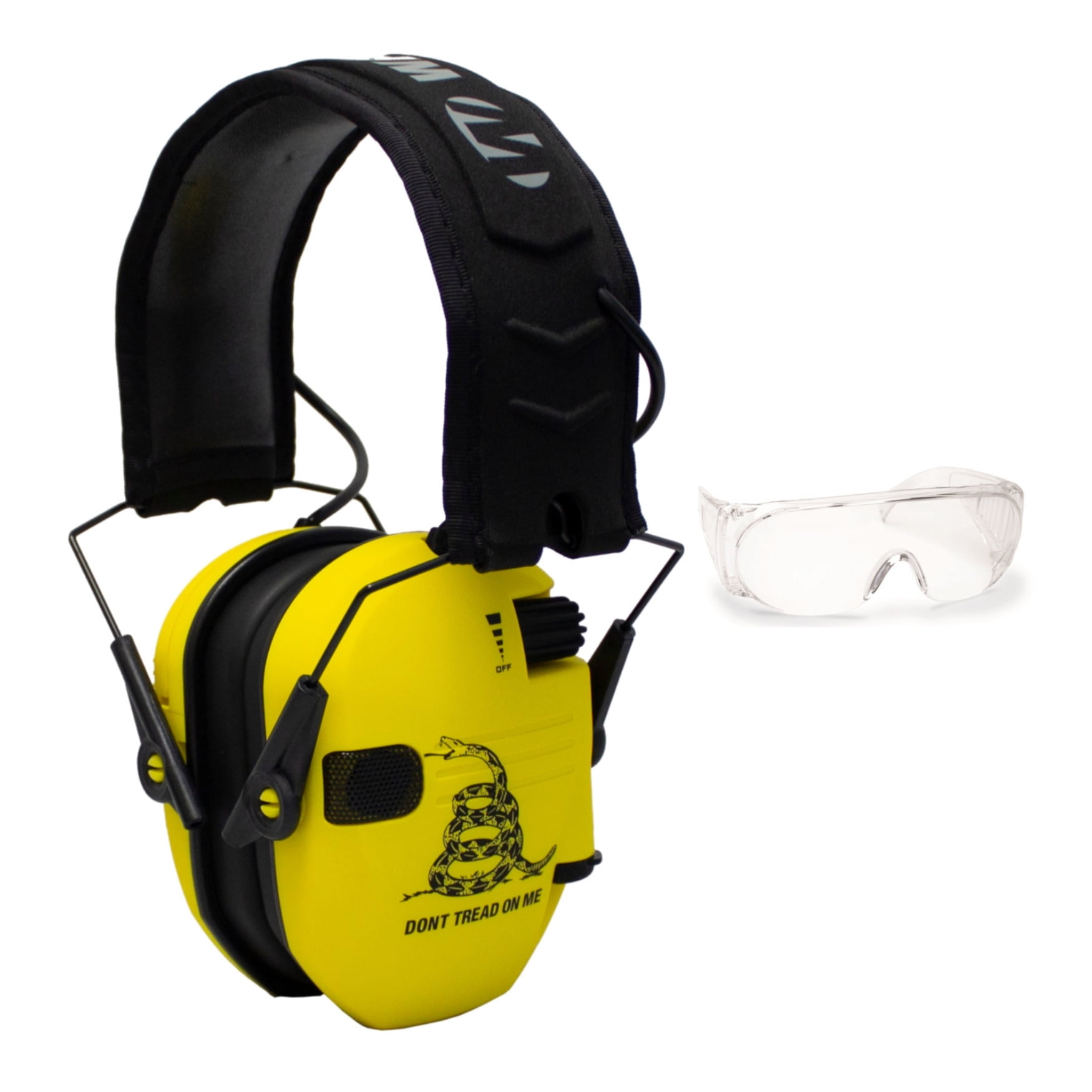 Walker’s Razor Shooting Muff (DTOM, Yellow) with OTG Shooting Glasses